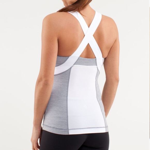 Lululemon test your limits heathered gray/ white size 4 - Picture 2 of 8